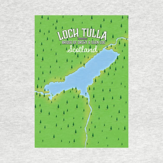 Loch Tulla Scotland map Art Print by nickemporium1